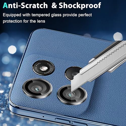 Zeking [2 Pack for Moto G Stylus 5G 2026/2025 Camera Lens Protector, 9H Tempered Glass Camera Cover Screen Protector Metal Individual Ring (Black) - color: Black
