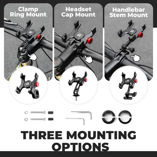 ROCKBROS Aluminum Bike Phone Mount for 4.7-7.1" Phones Stem Mount - style: Stem Mount