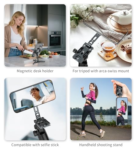 Magnetic Phone Tripod Stand for MagSafe,Aluminum Foldable Phone Holder