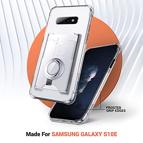 Shields Up for Samsung Galaxy S10E Case with Card Holder Stand, Clear - color: Clear, size: Galaxy S10E