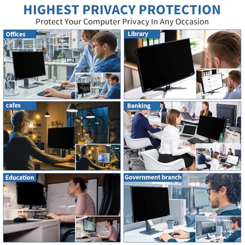 Magnetic 27 Inch Hanging Computer Privacy Screen for 16:9 Monitors