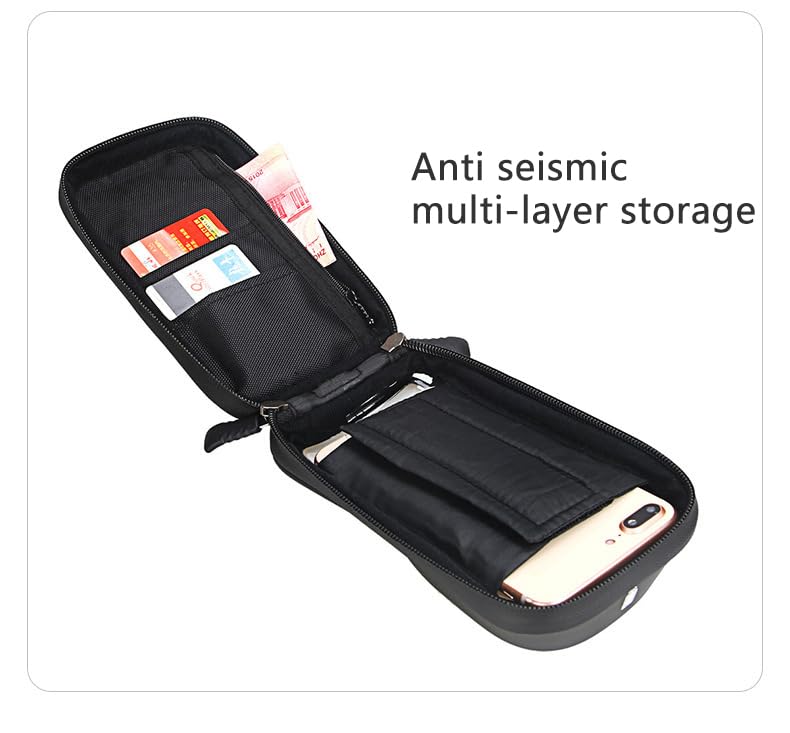 Bike Frame Bag with 2 Side Storage Pockets Bicycle Top Tube Phone Bag with Sensitive Touch Screen,Waterproof