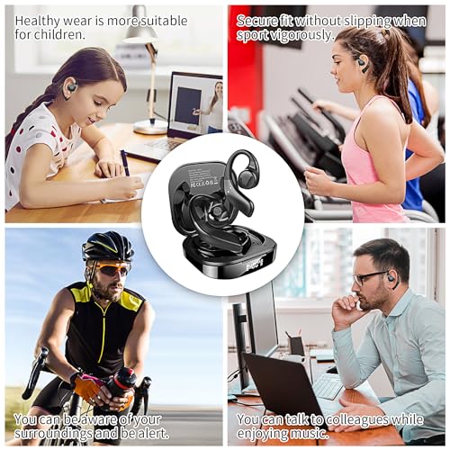 BANIGIPA Open Ear True Wireless Earbuds with Immersive Premium Sound - color: AIR01-Black