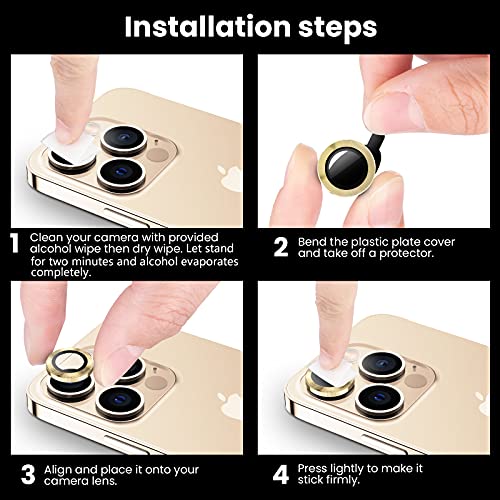 Tensea Camera Lens Protector Ring for iPhone 13 Pro - iPhone 13 Pro Max - color: Gold