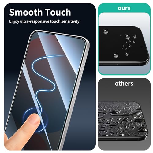 Privacy Screen & Camera Lens Protector for Samsung Galaxy S24 FE, Anti-Spy Tempered Glass, Dark Private Black Protection, 9H Hardness Anti-Scratch 2.5D Curved Edges Case-Friendly, 3 Pack Each - color: S24 FE Black