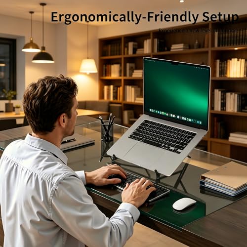 Magnetic Phone Holder & Foldable Laptop Riser, Matte Black Aluminum Multi‑Device Desk Mount, N52 MagSafe Stand, Ergonomic Laptop Elevator for MacBook iPad iPhone Travel Office - color: Grey