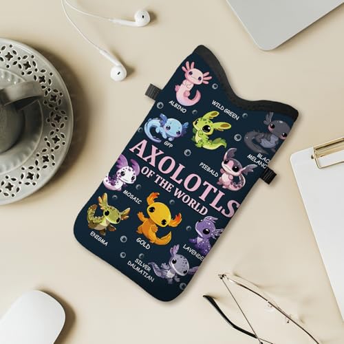 Cell Phone Sleeve Pouch with Adjustable Strap - Axolotl Gifts - color: Axolotl