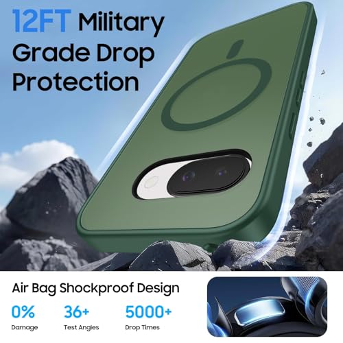 Magnetic for Google Pixel 9A Wallet Case with Card Holder Green | Compatible with MagSafe, Shockproof Phone Cover with Detachable RFID Blocking Card Slot, Green - color: Green, size: Pixel 9A