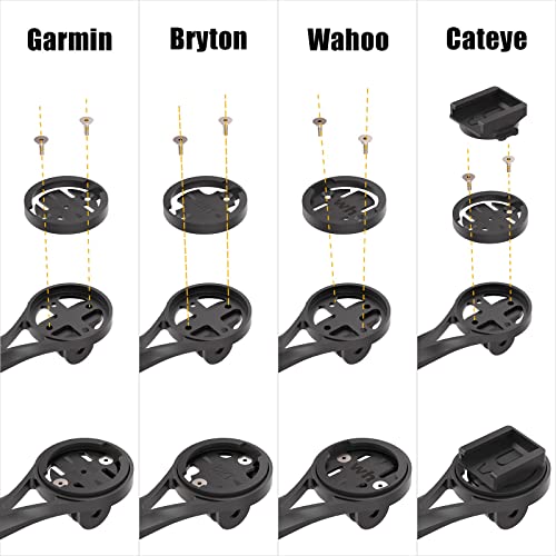 Bike Computer Mount, Out Front Cycling Bike Mount for Integrated Handlebar - color: Black