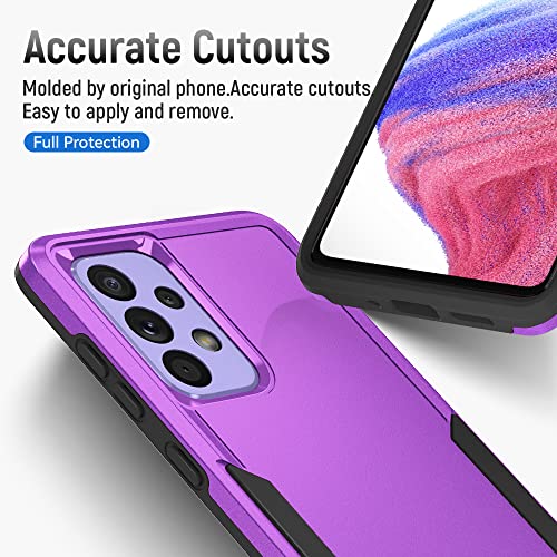 for Samsung A53 5G Case, Galaxy A53 5G Case with Screen Protector,Full Body Protection Durable Rubber Cover Phone Case for Samsung Galaxy A53 5G,Purple - color: 2 Purple