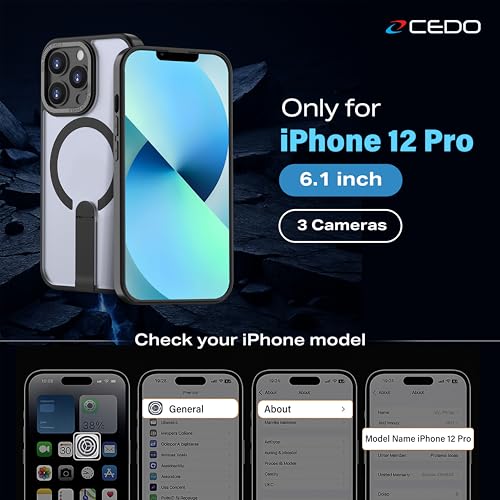 CEDO Magnetic Kickstand Case for iPhone 12/iPhone 12 Pro,MagSafe Compatible - size: iPhone 12/ 12 Pro
