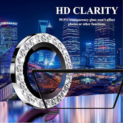 Zeking (4 Set Bling Camera Lens Protector Compatible with Samsung Galaxy Tab S11 X730/X736, Glitter Bling Sparkly 9H Tempered Glass Camera Cover Protector Metal Individual Ring (Glitter-Black) - color: BlingBlack