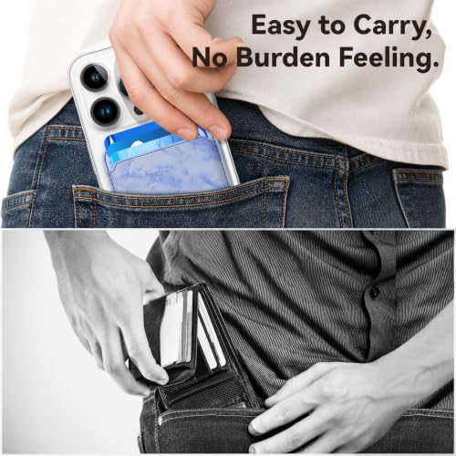 Magnetic Wallet Cell Phone Card Holder for Phone Case with Mag-Safe - color: Cloud Blue, size: 1 Pack