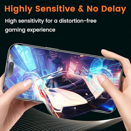 2 Pack 4 Way 360° Privacy Screen Protector for iPhone 16 Pro 6.3-Inches, Horizontal and Vertical All Around Anti-Spy 9H Tempered Glass Film, Scratch Resistant, Zero Bubbles, Face ID Sensitive