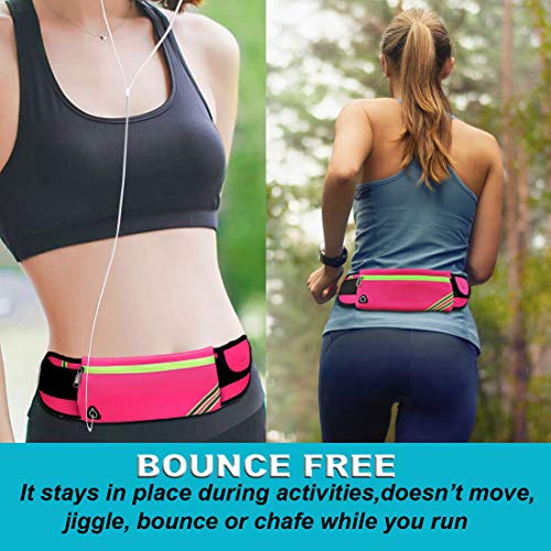 AIKENDO Women Fanny Pack Running Belt,Belt Bag Phone Holder - color: Pink