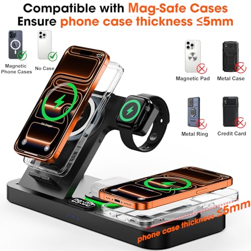 3 in 1 Charging Station for Apple Devices,ATravel Wireless Charger Dock for iPhone 16