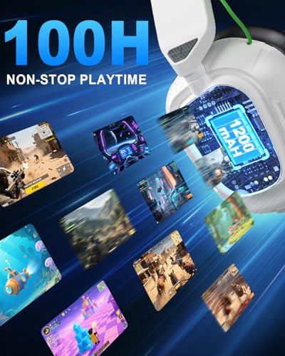 Wireless Gaming Headset for Xbox Series X|S/One, PS5 PS4 PC, 100H Playtime - color: Moon White