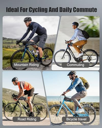 NDakter Bike Phone Bag, Waterproof Top Tube Bicycle Front Frame Bag with TPU Touch, EVA Hard Shell Bike Phone Holder Bag 1.9L Large Capacity Cycling Pouch for Phones Under 7", E-Bike Accessories