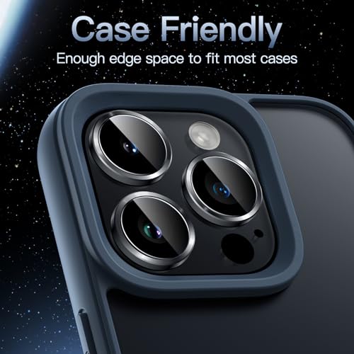 JETech Camera Lens Protector for iPhone 15 Pro/15 Pro Max, Space Black - color: Space Black
