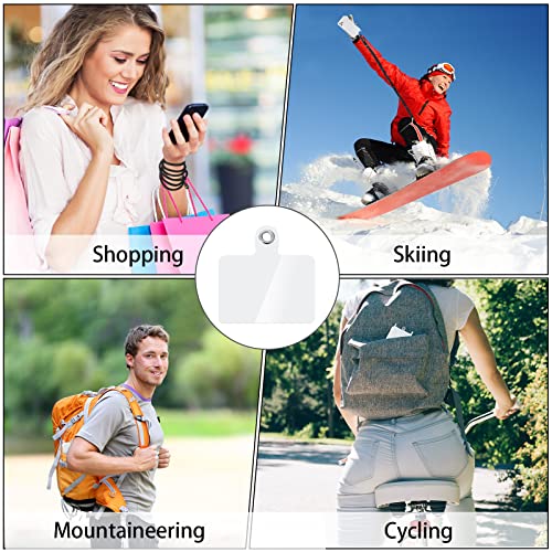 Marspark 8 Pcs Phone Lanyard Patch Plastic Universal Phone Tether Tab with Metal Ring Compatible Cellphone Pad