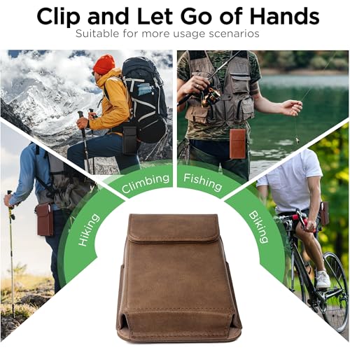 Holster for iPhone 17 Pro Max 16 Pro Max 15 Pro Max 14 Pro Max 13 Pro Max 16 Plus 15 Plus 14 Plus, Premium Leather Pouch with Belt Clip Phone Holster Belt Case, Light Brown -L - color: Light Brown, size: Large