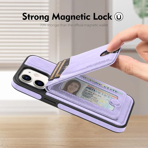 SkyEagle Compatible with MagSafe iPhone 11 Wallet Case,Light Purple - color: Light Purple, size: iPhone 11 - 6.1"