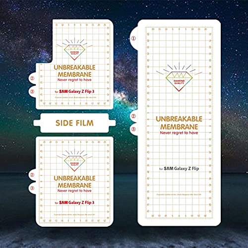 For Samsung Galaxy Z Flip3 5G Screen Protector Hydrogel Film,4 in 1 HD Clear Anti-Scratch Soft Screen Protector for Galaxy Z Flip 3 Inside Screen,Two Backs&Hinge