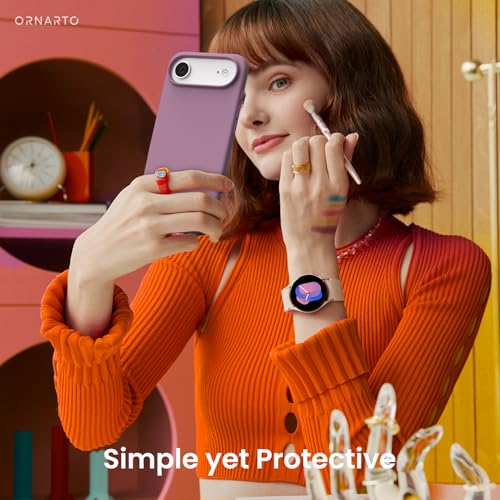 ORNARTO for iPhone Air Case 6.5", Slim Liquid Silicone 3 Layers Soft Gel Rubber Shockproof Protective Cover with Anti-Scratch Microfiber Lining-Lilac Purple - color: Lilac Purple