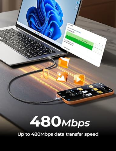 LISEN 240W Short USB C to USB C Cable (1.5FT+1 5FT) - color: Black, size: 1.6FT+1.6FT