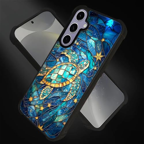for Samsung Galaxy S24/S25 Case,Soft Silicone Shockproof Bumper Camera Protection Phone Case-Glass Star Turtle - color: Glass Star Turtle, size: Samsung Galaxy S24/S25