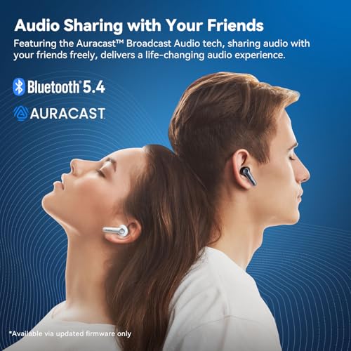 EarFun Air Pro 4 Adaptive Hybrid Noise Canceling Wireless Earbuds, Qualcomm Snapdragon Sound, aptX™ Lossless, 6 Mics AI CVC 8.0 Call, LDAC Hi-Res Audio, 52H Playtime, Bluetooth 5.4, in-Ear Detection - color: Black