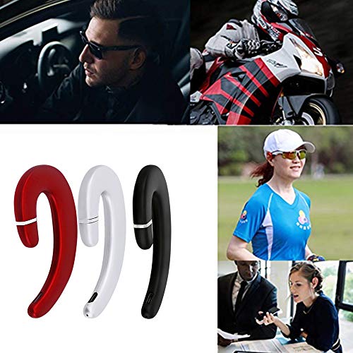 Ear Hook BT Wireless Headphone,Non Ear Plug Headset with Microphone,Single Ear Noise Cancelling Earphones Painless Wearing for Android Smartphones,iPhone14 13 12 11 X 8(Silver) - color: Silver