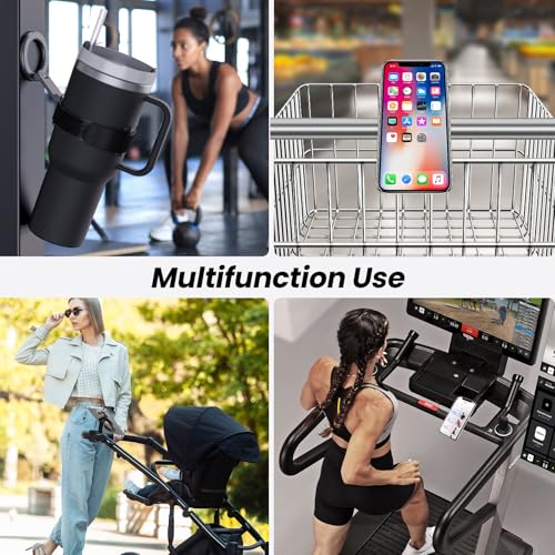 Magnetic Phone Holder for Stanley Cup,Adjustable Water Bottle for Gym,Phone Stand Fit for iPhone with Magsafe,Universal Holder Mount for Stanley Owala Yeti Tumbler Hydrojug 16-60oz,Gym,Stroller