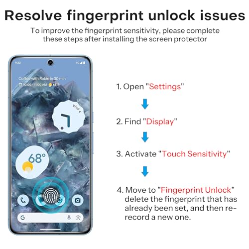 OMOTON 3+2 Pack for Pixel 8 Pro Screen Protector (6.7 Inch, 2023 Released) - size: Pixel 8 Pro - 6.7 Inch