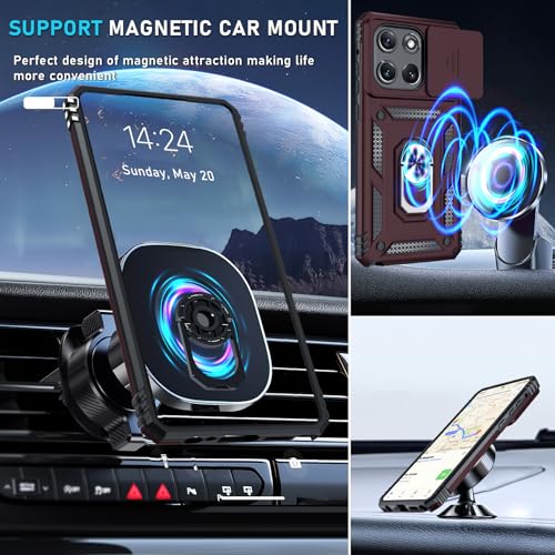 for Moto G Stylus 5G 2026/2025 Case Built in Slide Camera Cover - color: Wine Red, size: Moto G Stylus 5G 2026/2025