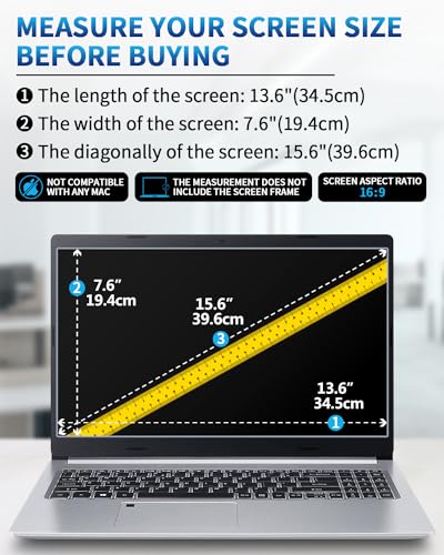 F FORITO 2-Pack 15.6 Inch Anti Blue Light Laptop Screen Protector, Eye Protection Anti Glare Matte Computer Screen Cover for 15.6" Laptop with 16:9 Aspect Ratio, Reduce Eye Strain and Touch Sensitive - size: 15.6 Inch (Diagonal) - 16:9 Aspect Ratio