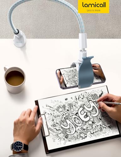 Lamicall Gooseneck Phone Holder for Bed, Overall Length 38.6in - color: Snow White