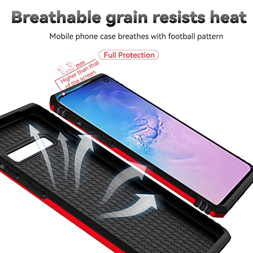 for Samsung Galaxy S10 Plus Case with Camera Lens Cover HD Screen Protector, Military-Grade Drop Tested Magnetic Ring Holder Kickstand Protective Phone Case for Samsung Galaxy S10+ Plus (Red) - color: Red with camera cover Military-Grade 2nd gen