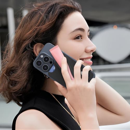 DOB SECHS Large Silicone Lip Holder with Card Holder Compatible with Summer Fridays, Tower 28, Laneige Lipstick Lip Glaze Phone Case Back Stick On Holder for iPhone and Android Smartphones, Black - color: Black, size: Large