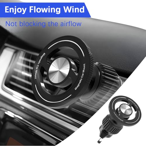 Car Magnetic Phone Holder, 360° Adjustable HandsFree Vehicle Air Vent Cellphone Mount with Hook, Strong Magnet Auto Mobile Phone Holder, Universal for 15 16 14 13 Pro Plus Max - style: Hook Style