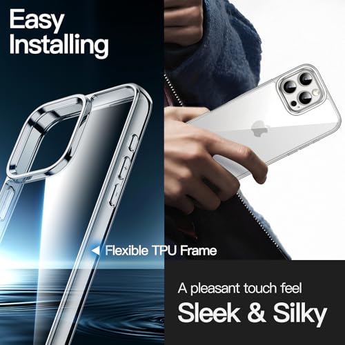 JETech Case for iPhone 16 Pro, Anti-Yellowing, Clear | Shockproof Protection, Scratch Resistant Hard PC Back, Durable Transparent TPU Bumper - color: Clear, size: iPhone 16 Pro