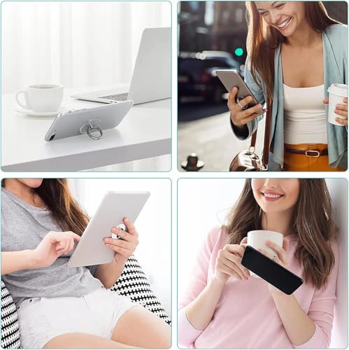 2pcs Diamond Phone Ring Stand Holder,Round Transparent Phone Ring Kickstand,360 Degree Rotation Finger Grip Compatible with All Smartphones,Tablet and Case