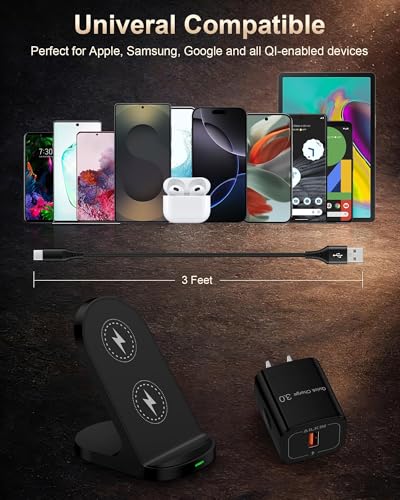 15W Wireless Charger Stand for Samsung Galaxy S26 S25 S24 Ultra S23 Plus