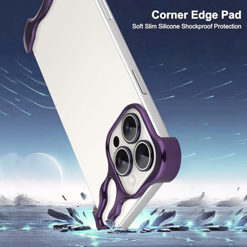 Frameless Phone Case Crafted for iPhone 16 Pro Max Purple - color: Aluminum Purple, size: iPhone 16 Pro Max