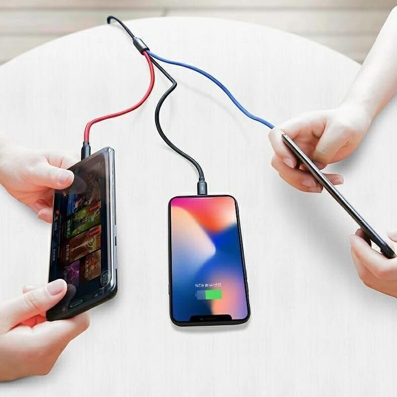 3 in 1 Nylon Braided Charging Cord Set,4Pack Multifunction USB Charger Cable Kit,Multiple Fast Charger Cords Suit for Car,Home,Office,Travel