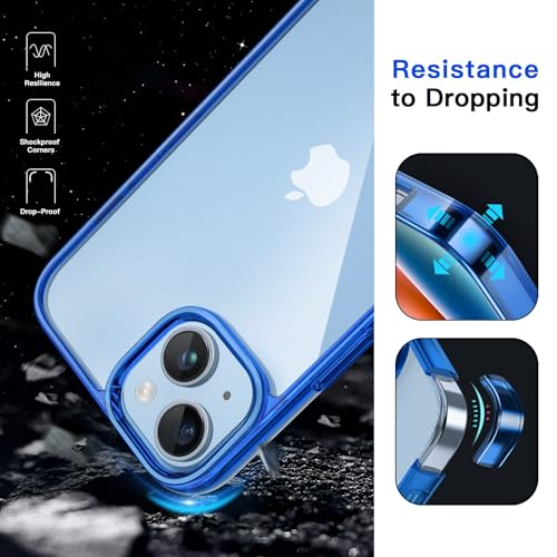 JETech Case for iPhone 14 Plus, Anti-Yellowing, Blue | Shockproof Protection, Scratch Resistant Hard PC Back, Durable Transparent TPU Bumper - color: Blue, size: iPhone 14 Plus