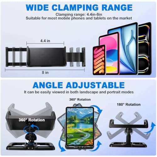 Drone Tablet Mount, Adjustable 4.7-12.9" Bracket for DJI Controllers