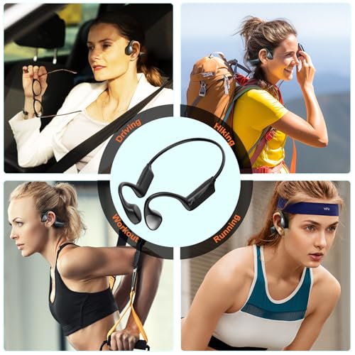 Bone Conduction Headphones - Bluetooth 6.0 Open Ear Headphones, Comfort Fit Wireless Headphones with Mic, 10hrs Playtime, IPX6 Sweatproof, Lightweight,Premium Loud Sound for Running,Sport,Travel