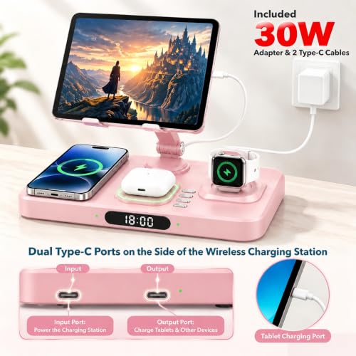 Wireless Charging Station for Apple Devices, Only for Apple Watch Charging - color: Blush