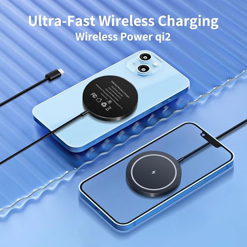 Magnetic Wireless Charger for iPhone 16 Pro Max/16 Pro/16/16 Plus/15/14/13/12 Series AirPods 3/2/Pro/Pro 2 15w Mag-Safe Charger Magnet Charging Pad with USB-C Ports